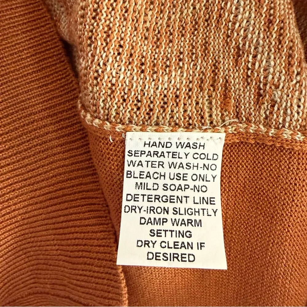 Silk Blend Sweater NEW VNeck Long Sleeve Pullover Ochre Earth Clay Mens Size XXL